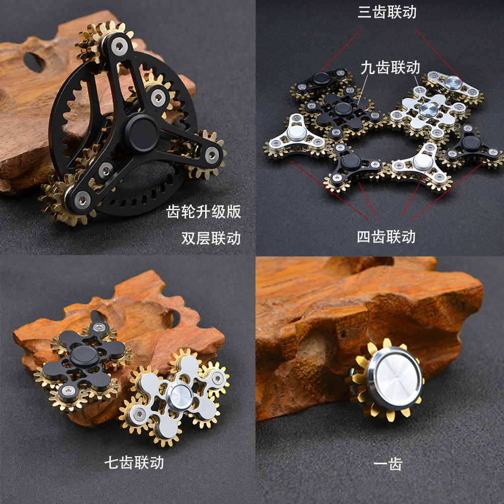 Crazy Nine-Tooth Linkage/9-Red Linkage Fingertip Gyro EDC Hand Spinner in Stock Wholesale