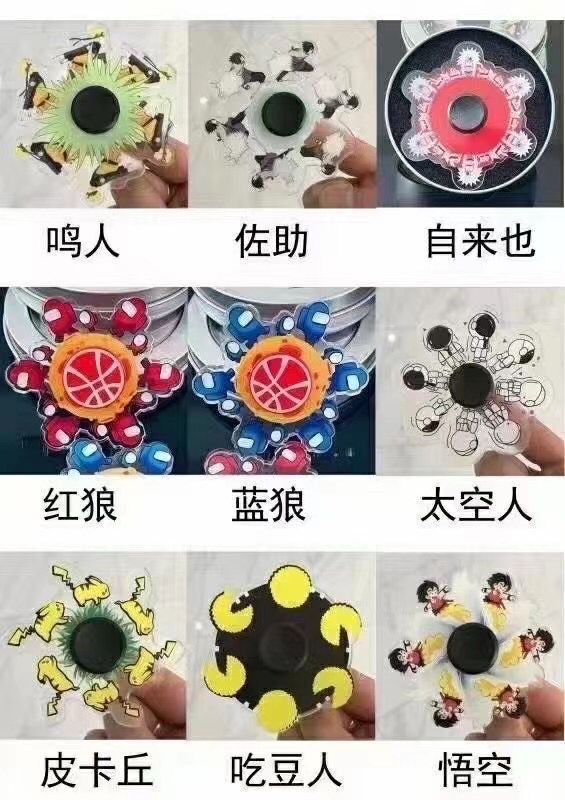 New Products in Stock Naruto Decompression Fingertip Gyro Rotating Naruto Sasuke Dynamic Gyro Hand Spinner Stall