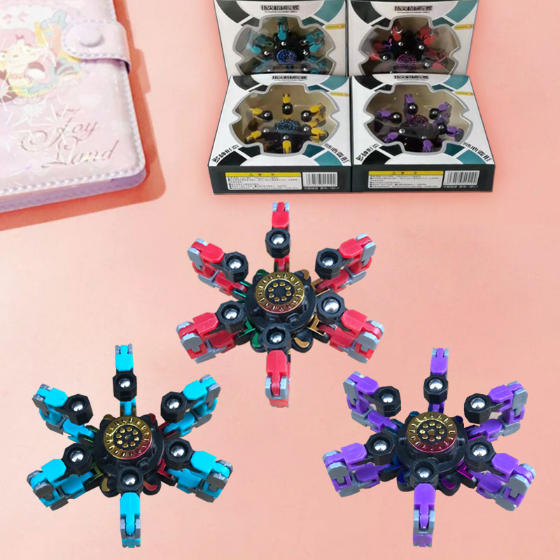 Cross-Border Creative Variety Mechanical Gyro Finger Removal Rotating Pressure Decompression Chain Deformation Fingertip Gyro Children
