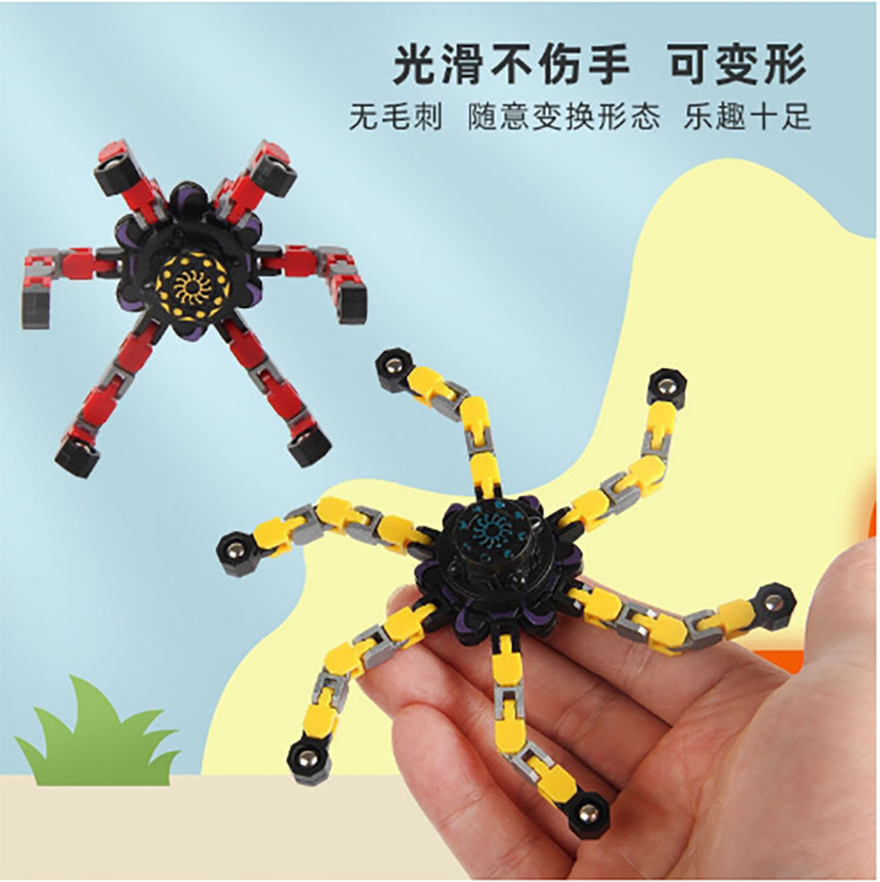 Cross-Border Creative Variety Mechanical Gyro Finger Removal Rotating Pressure Decompression Chain Deformation Fingertip Gyro Children