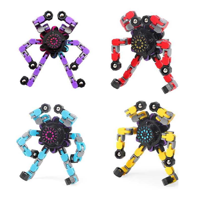 Cross-Border Creative Variety Mechanical Gyro Finger Removal Rotating Pressure Decompression Chain Deformation Fingertip Gyro Children