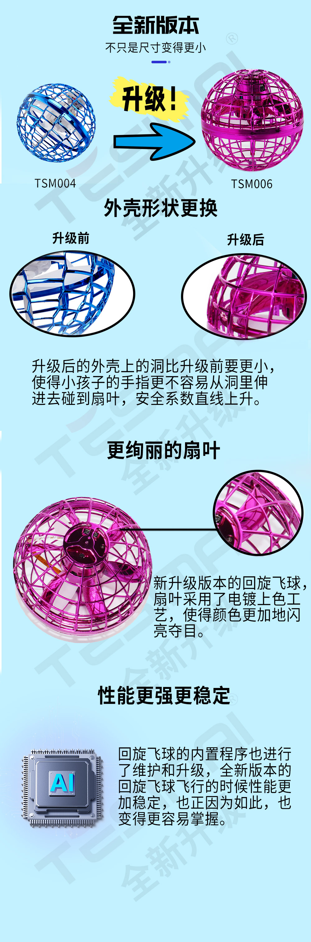 Tesimai Swing Flying Ball Induction Gyro Flying Swing Fingertip Gyro Solution Pressure Reduction Toy Magic Flying Ball