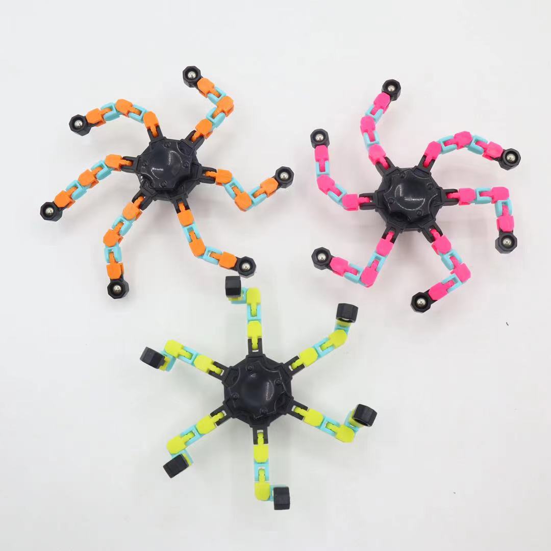 Cross-Border Hot TikTok Fingertip Mechanical Gyro Decompression Transformable Mecha Chain Bearing Fingertip Gyro Children's Toy Cross-Border Hot TikTok Fingertip Mechanical Gyro Decompression Transformable Mecha Chain Bearing Fingertip Gyro Children's Toy