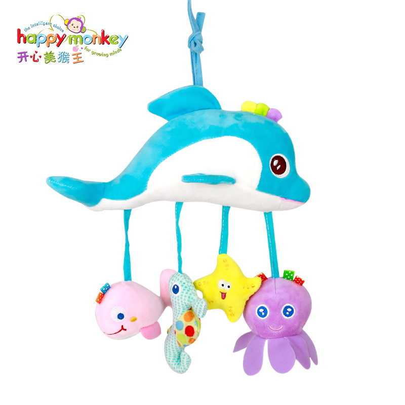 Tololo Baby Toys 0-1 Years Old Animal Bed Bell Soothing Plush Toy Baby Rattle Baby Car Hanging