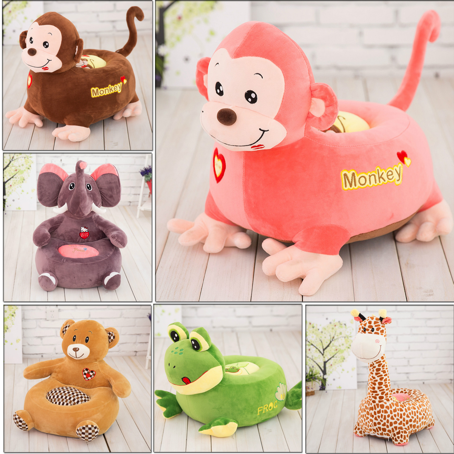 Baby toys Cartoon Kindergarten Children&#039;s Small Sofa Cute Baby Sofa Plush Toy Baby Learning Seat One Piece Dropshipping