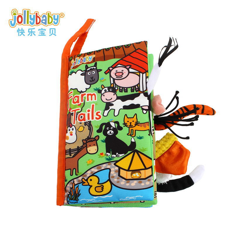 Jollybaby Tail Cloth Book Animal Baby Toys Three-Dimensional Books for Early Education Early Education Baby&#039;s Book Comfort Toy