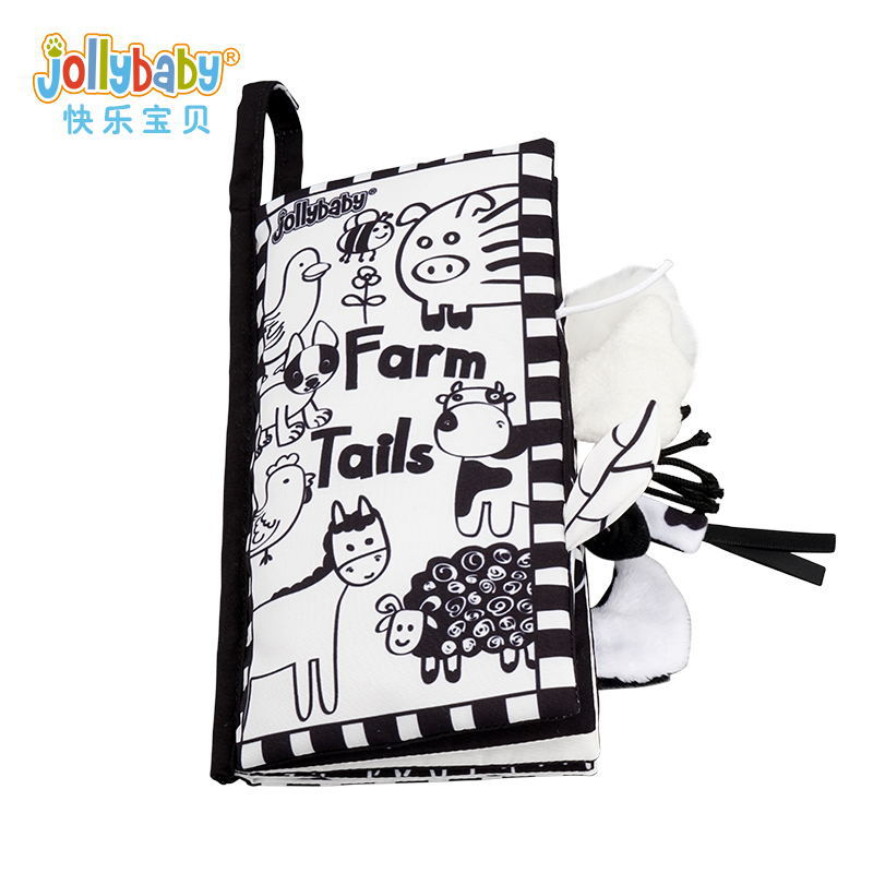 Jollybaby Tail Cloth Book Animal Baby Toys Three-Dimensional Books for Early Education Early Education Baby&#039;s Book Comfort Toy