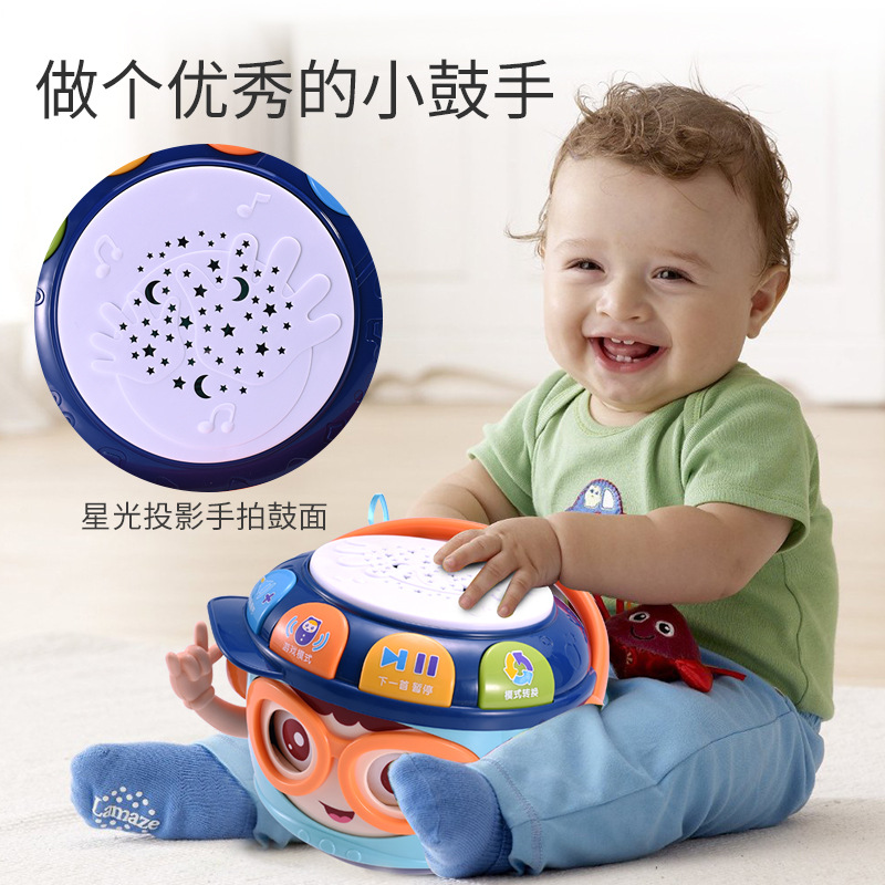 Baby toys wholesale 0-3 years old music early education story multi - function hand drum tumblehead Baby toys