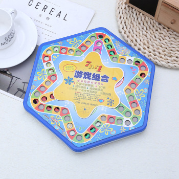 Educational toys children&#039;s educational glass checkers new seven in one marbles checkers