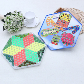 Educational toys children&#039;s educational glass checkers new seven in one marbles checkers