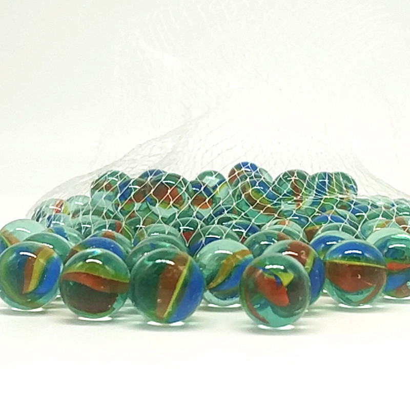 16mm Marbles Three-Flower Ball Net Bag Woven Bag Bulk Glass Beads Childhood Toys Nostalgic Checkers