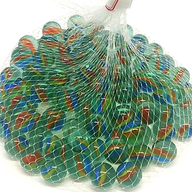 16mm Marbles Three-Flower Ball Net Bag Woven Bag Bulk Glass Beads Childhood Toys Nostalgic Checkers