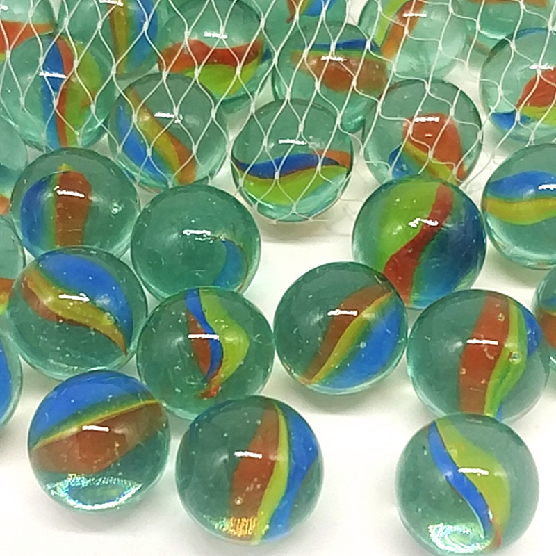 16mm Marbles Three-Flower Ball Net Bag Woven Bag Bulk Glass Beads Childhood Toys Nostalgic Checkers