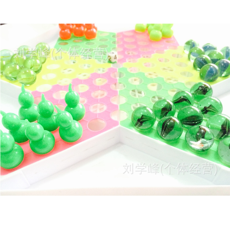Marbles Checkers Glass Marbles Checkers Children Adult Aeroplane Chess Checkers 5-in-1 Game Chess Bead Chess Wholesale