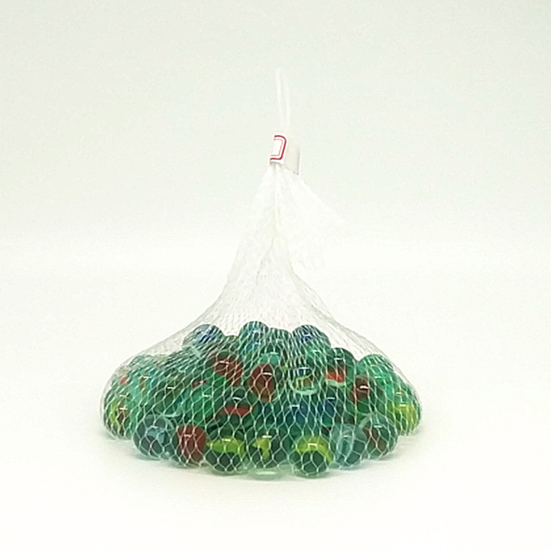 16mm Marbles Three-Flower Ball Net Bag Woven Bag Bulk Glass Beads Childhood Toys Nostalgic Checkers
