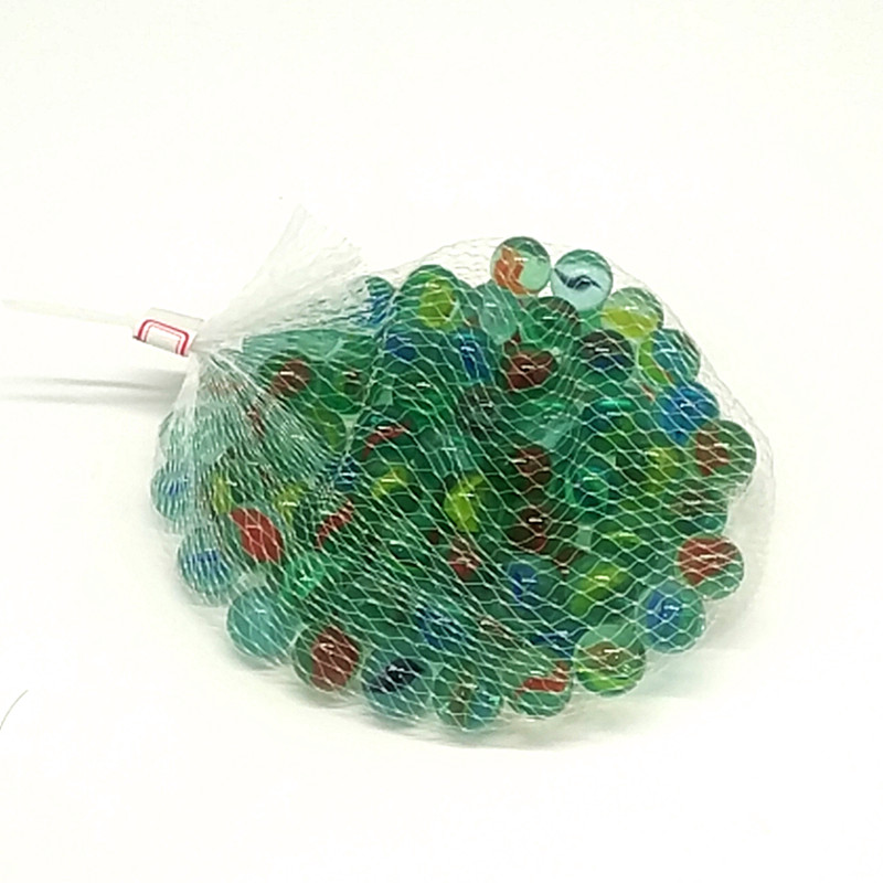 16mm Marbles Three-Flower Ball Net Bag Woven Bag Bulk Glass Beads Childhood Toys Nostalgic Checkers