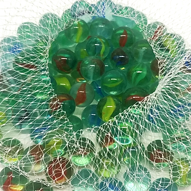 16mm Marbles Three-Flower Ball Net Bag Woven Bag Bulk Glass Beads Childhood Toys Nostalgic Checkers
