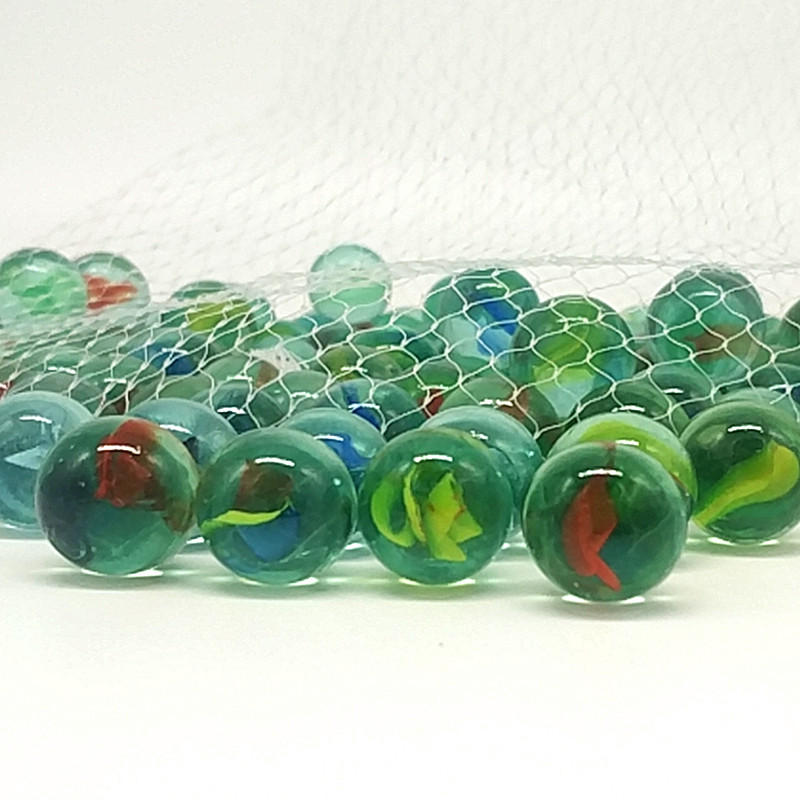 16mm Marbles Three-Flower Ball Net Bag Woven Bag Bulk Glass Beads Childhood Toys Nostalgic Checkers