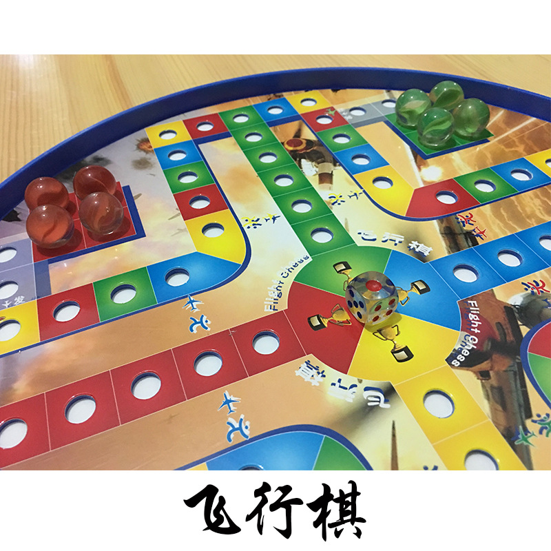 Factory Direct Sales Large Colored Glass Bullet Beads Checkers Aeroplane Chess Jungle Adventure Marbles Checkers
