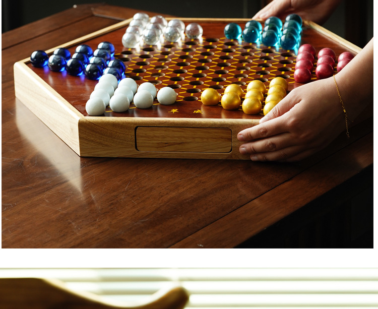 Checkers High-End Glass Ball Checkers Checkers Children's Educational Parent-Child Hoodle Bead Chess Marbles Checkers