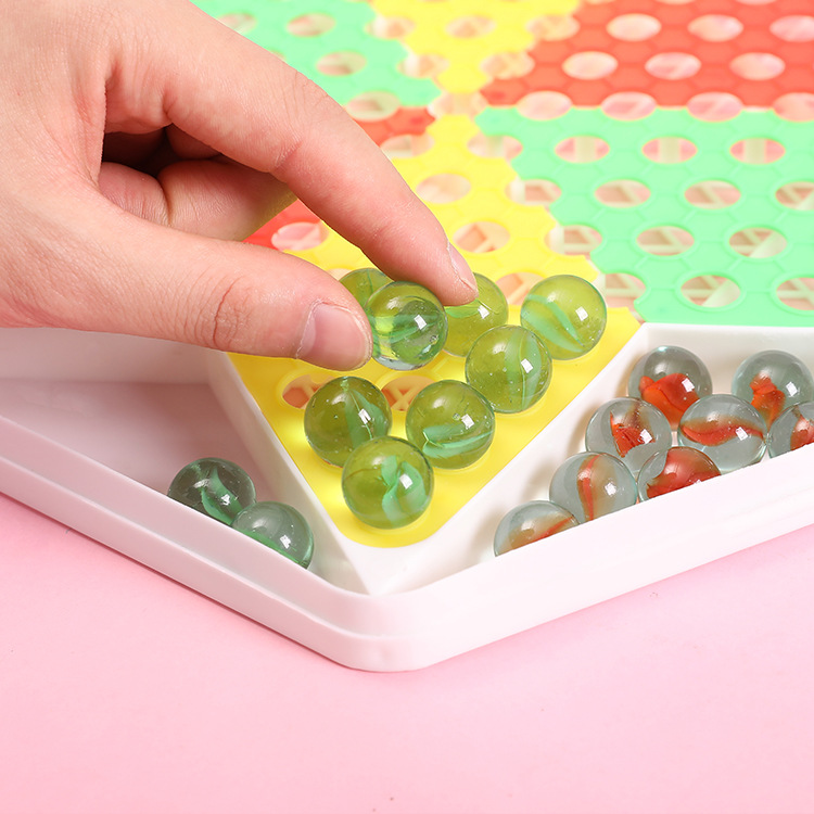 Jump Checkers Children Parent-Child Large Adult Plastic 80 S Checkers Glass Ball Hoodle Marbles Checkers