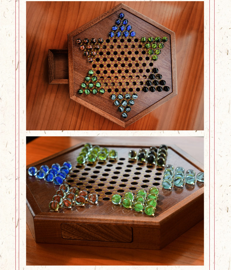 Children's Adult Puzzle Glass Ball Acrylic Chinese Checkers Marbles Checkers