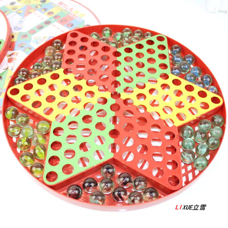 X15 Hexagonal Chinese Checkers Parent-Child Chess Game Toy Micro Glass Bead Chess Pieces Marbles Checkers