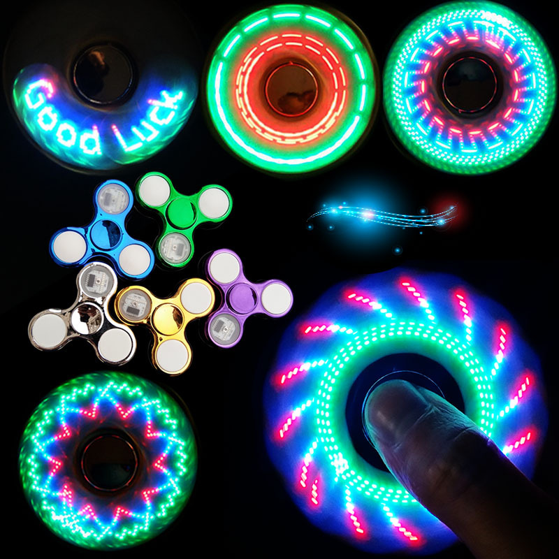 Led Fidget Spinner Hand Spinner Electroplating Light-Emitting Gyro Fidget Spinner Rotatable Novelty Toys