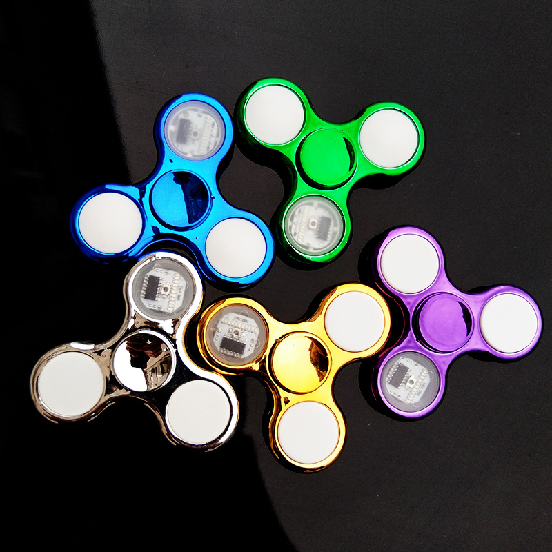 Led Fidget Spinner Hand Spinner Electroplating Light-Emitting Gyro Fidget Spinner Rotatable Novelty Toys