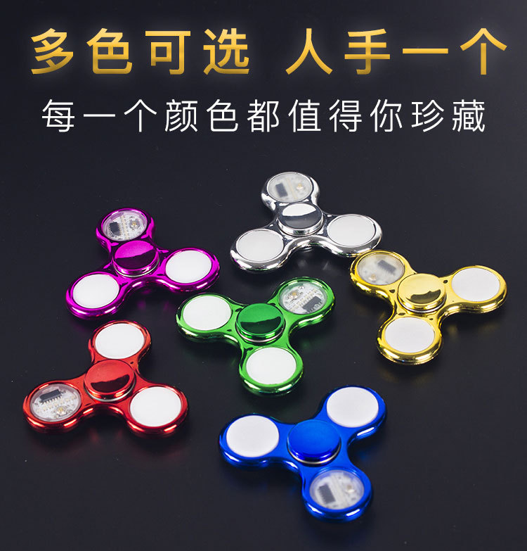 Led Fidget Spinner Hand Spinner Electroplating Light-Emitting Gyro Fidget Spinner Rotatable Novelty Toys