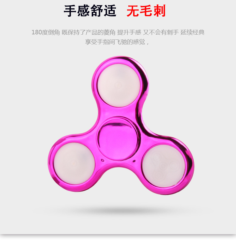 Led Fidget Spinner Hand Spinner Electroplating Light-Emitting Gyro Fidget Spinner Rotatable Novelty Toys