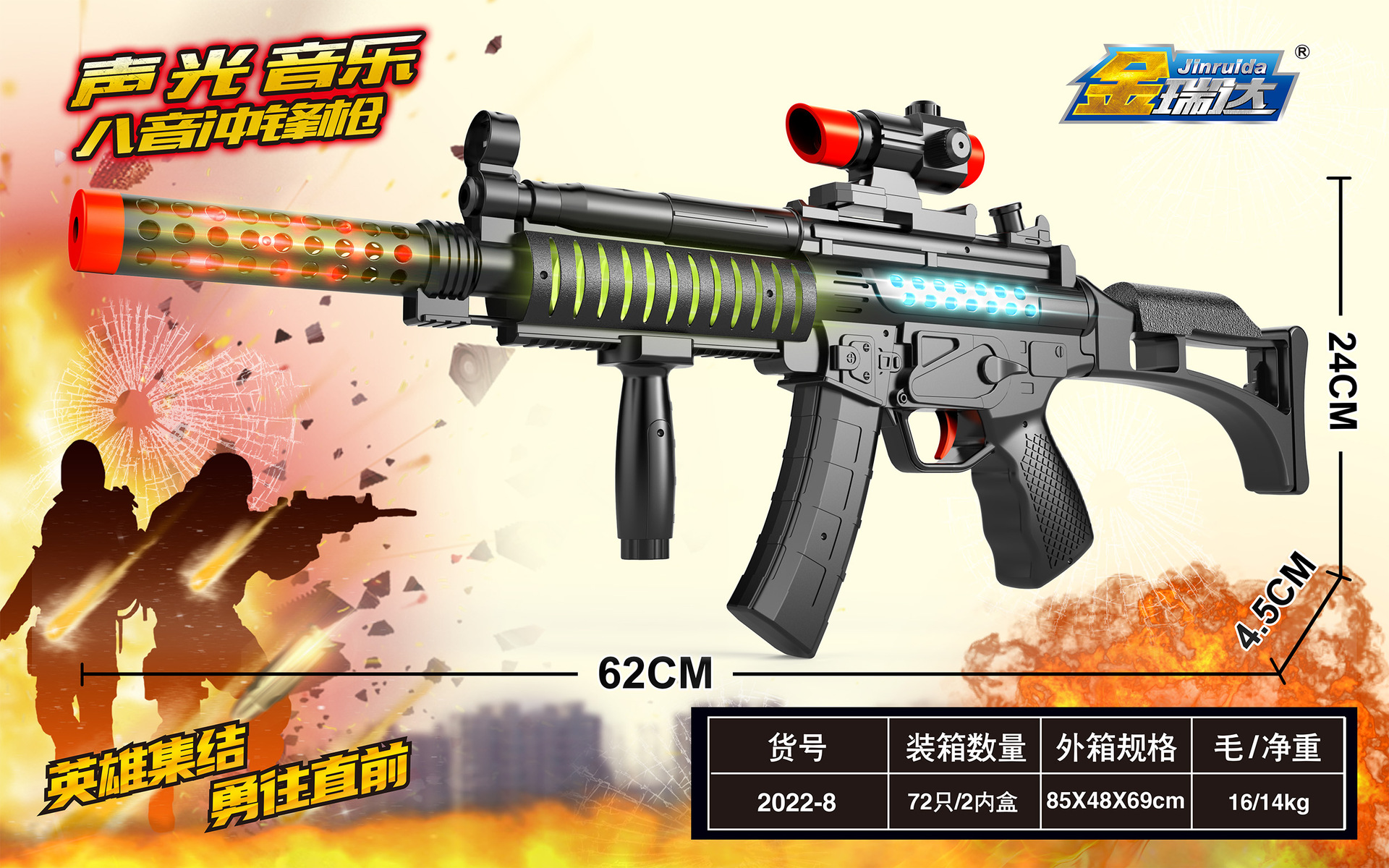 Children&#039;s Electric Toy Gun Sound and Light Music Luminous Music Gun Little Boy Toy Submachine Gun Night Market Stall Supply