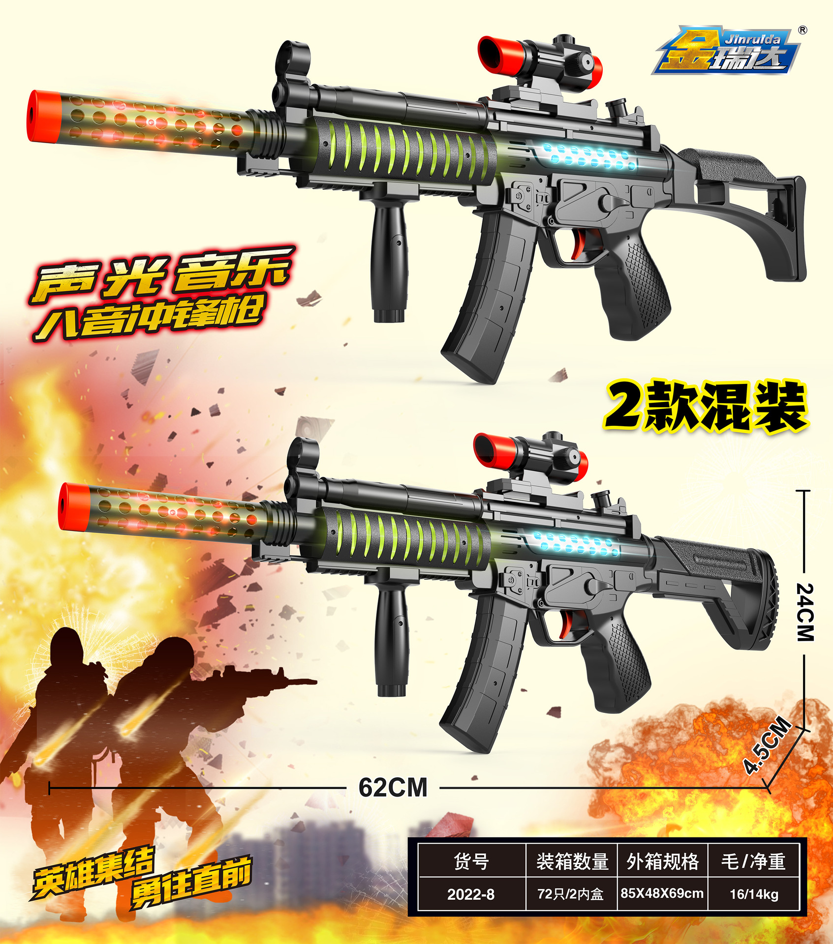 Children&#039;s Electric Toy Gun Sound and Light Music Luminous Music Gun Little Boy Toy Submachine Gun Night Market Stall Supply