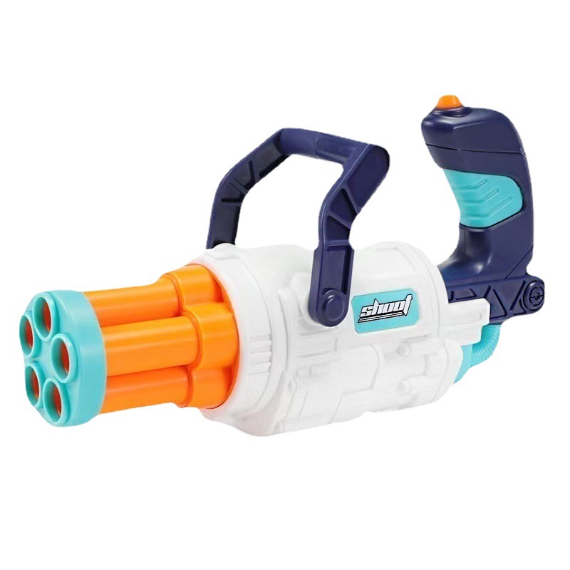 New Children&#039;s Soft Elastic Gatling Toy Gun Sucker Sponge Eva Bullet Air-Powered Toy Five-Piece Hair