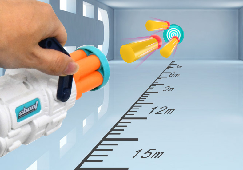 New Children's Soft Elastic Gatling Toy Gun Sucker Sponge Eva Bullet Air-Powered Toy Five-Piece Hair New Children's Soft Elastic Gatling Toy Gun Sucker Sponge Eva Bullet Air-Powered Toy Five-Piece Hair