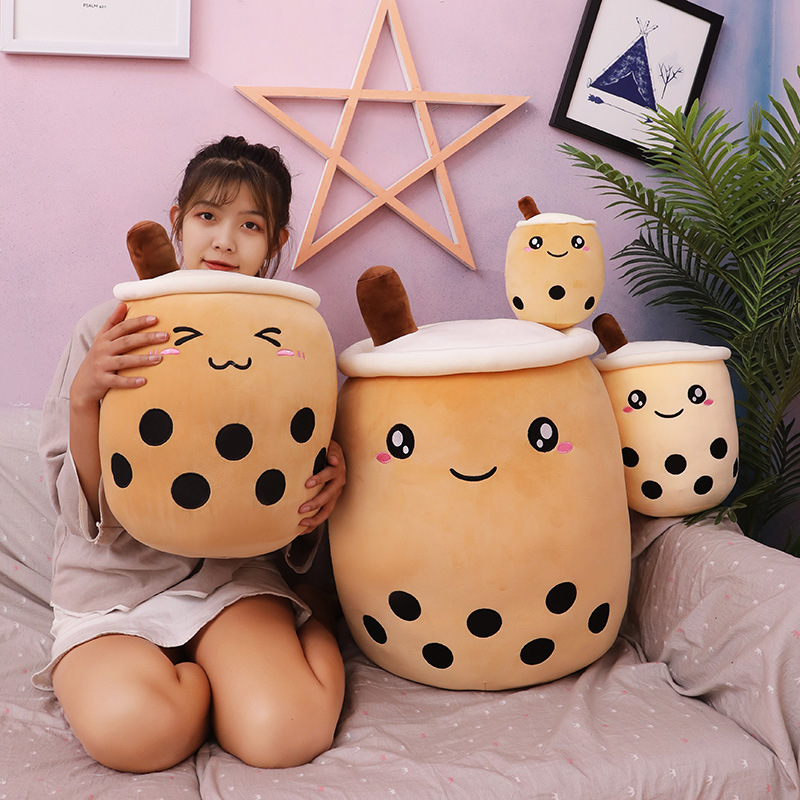 Creative Simulation Milk Tea Plush Toy Cup Pillow Cute Funny Doll Bubble Milk Tea Cup Cushion Creative Decoration