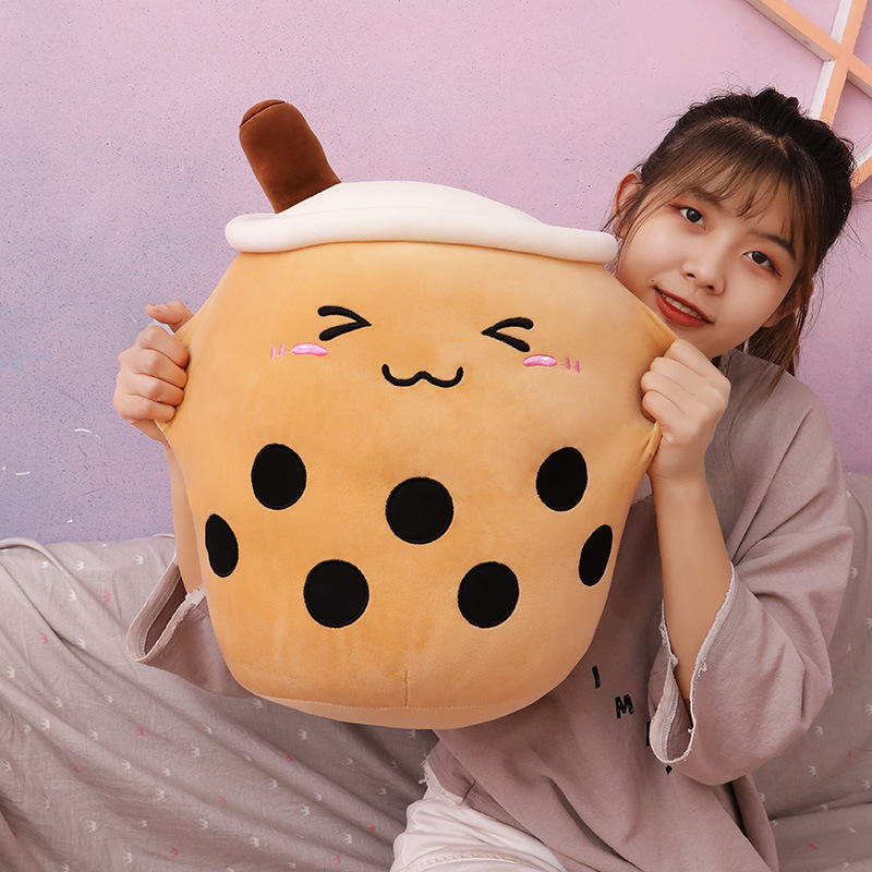 Creative Simulation Milk Tea Plush Toy Cup Pillow Cute Funny Doll Bubble Milk Tea Cup Cushion Creative Decoration