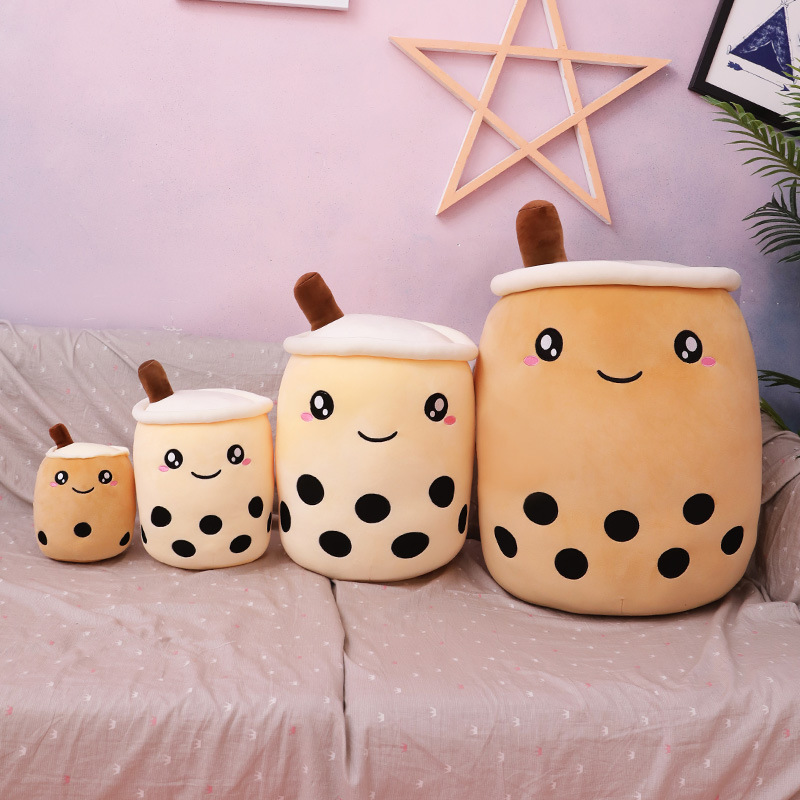 Creative Simulation Milk Tea Plush Toy Cup Pillow Cute Funny Doll Bubble Milk Tea Cup Cushion Creative Decoration