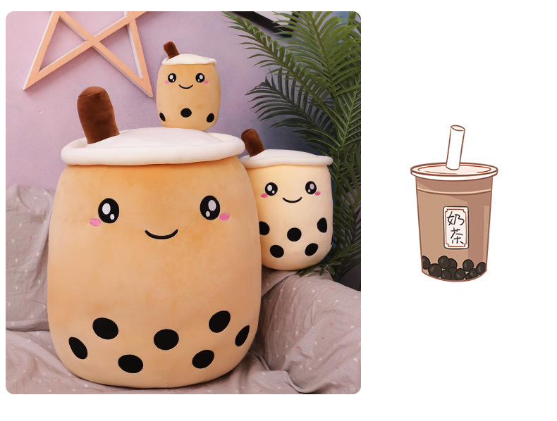 Creative Simulation Milk Tea Plush Toy Cup Pillow Cute Funny Doll Bubble Milk Tea Cup Cushion Creative Decoration