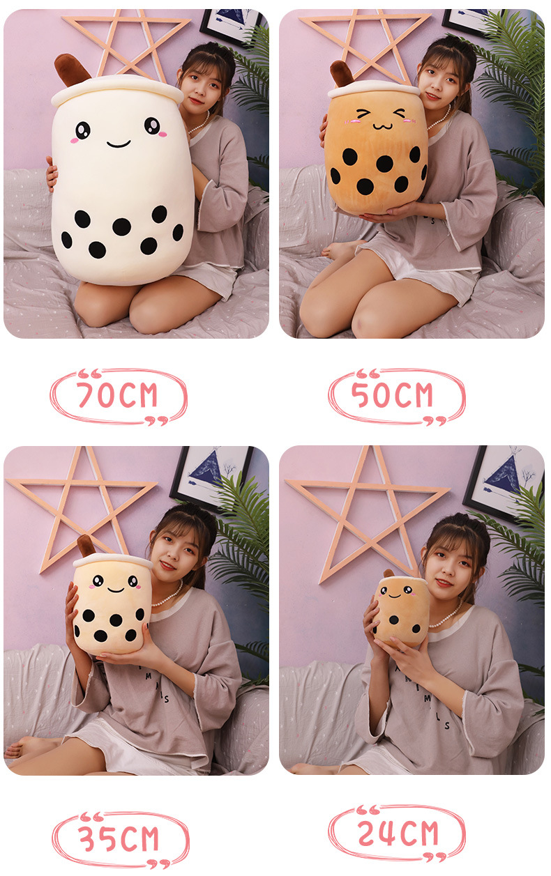 Creative Simulation Milk Tea Plush Toy Cup Pillow Cute Funny Doll Bubble Milk Tea Cup Cushion Creative Decoration