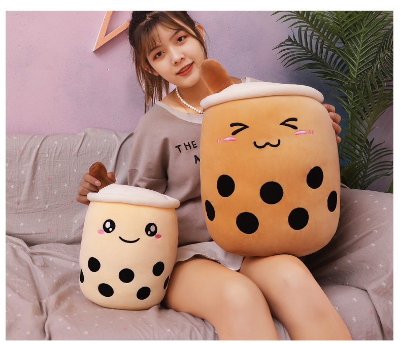 Creative Simulation Milk Tea Plush Toy Cup Pillow Cute Funny Doll Bubble Milk Tea Cup Cushion Creative Decoration