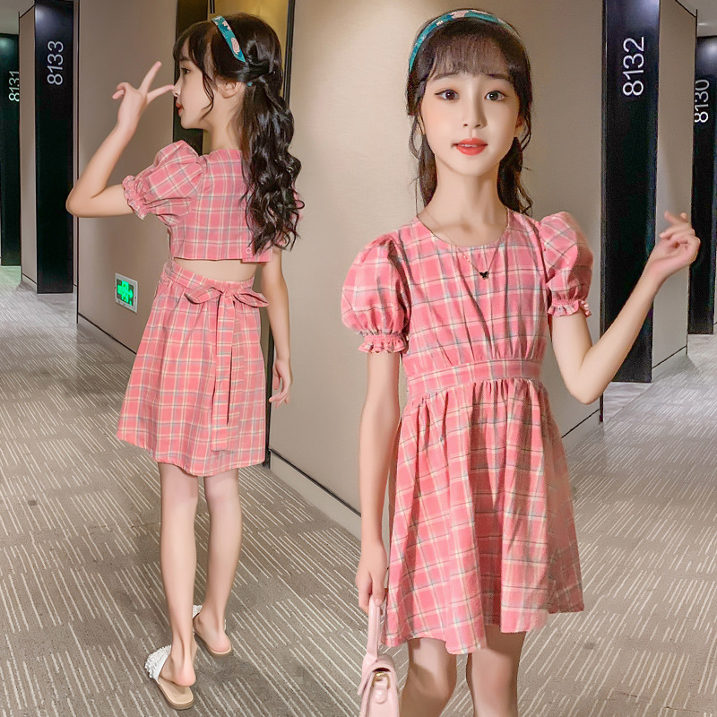 2021 Summer New Girl Princess Dress Medium and Big Children Doll Collar Chiffon Dress Internet Celebrity Summer Dress