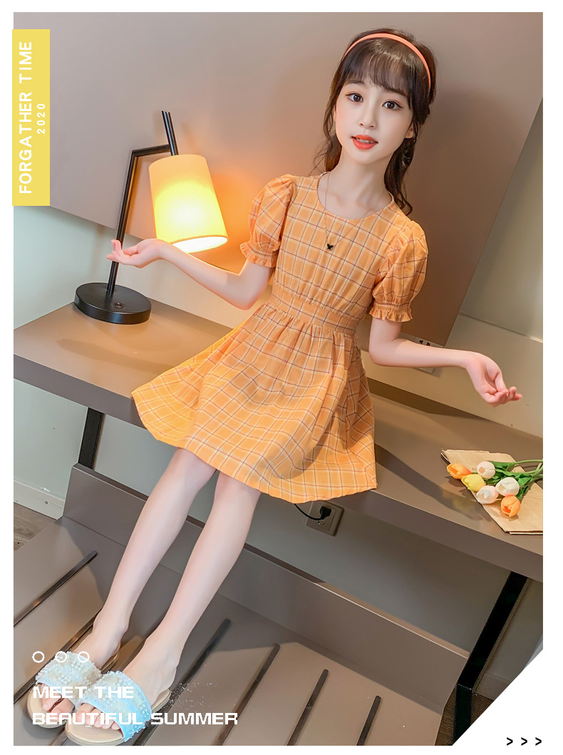 2021 Summer New Girl Princess Dress Medium and Big Children Doll Collar Chiffon Dress Internet Celebrity Summer Dress