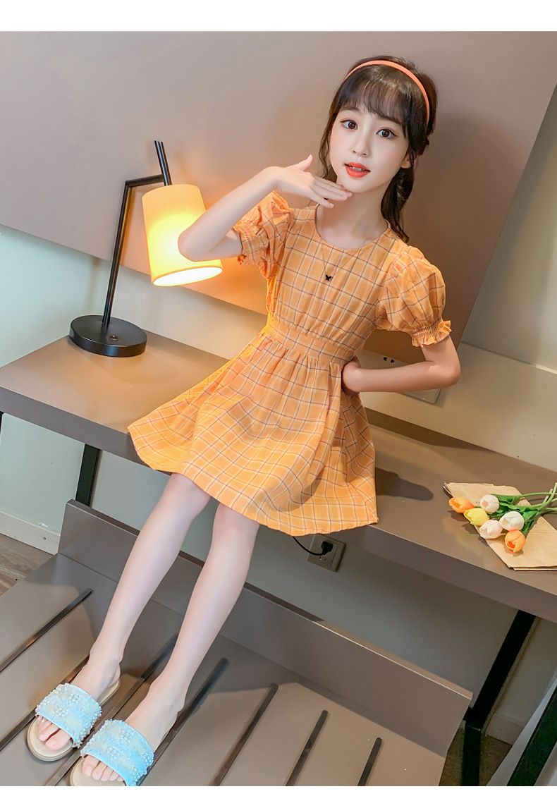 2021 Summer New Girl Princess Dress Medium and Big Children Doll Collar Chiffon Dress Internet Celebrity Summer Dress