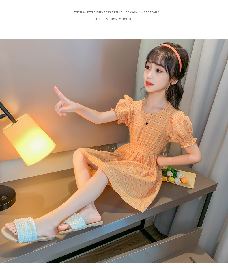 2021 Summer New Girl Princess Dress Medium and Big Children Doll Collar Chiffon Dress Internet Celebrity Summer Dress