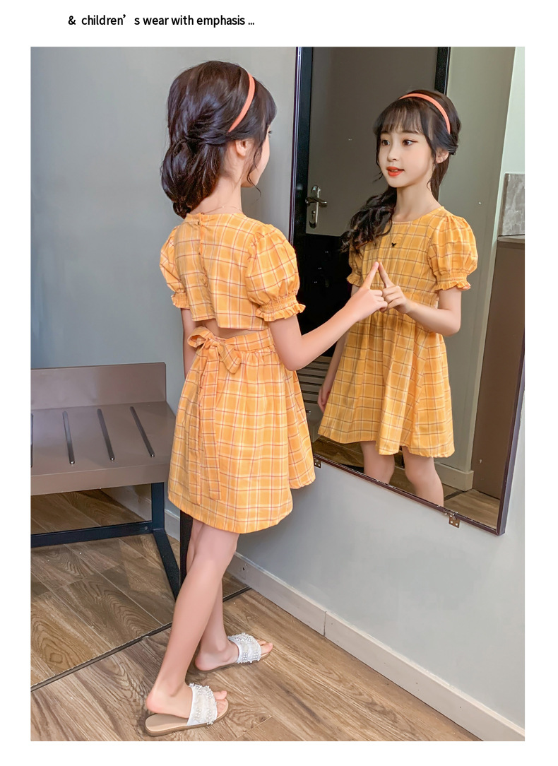 2021 Summer New Girl Princess Dress Medium and Big Children Doll Collar Chiffon Dress Internet Celebrity Summer Dress