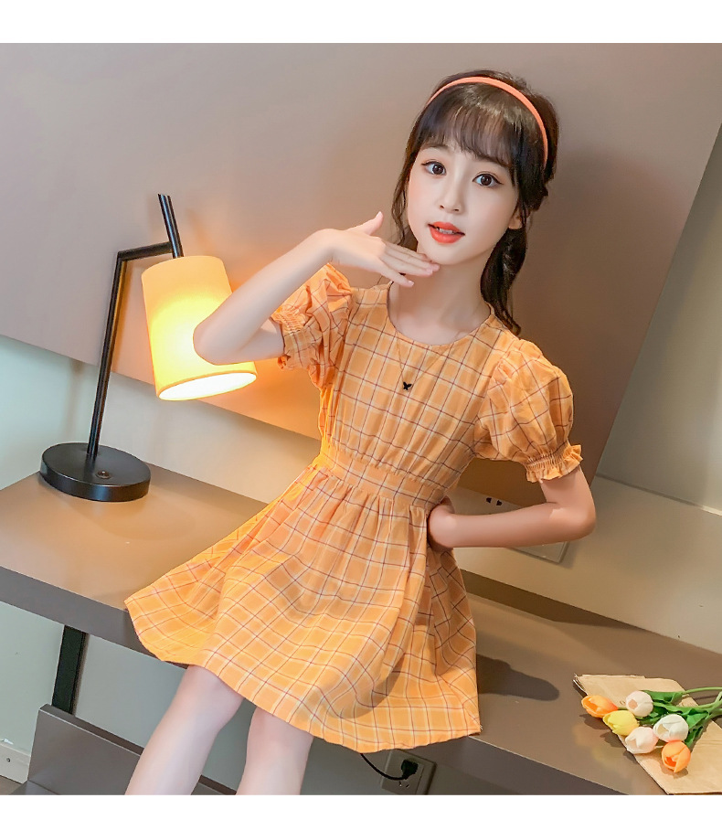 2021 Summer New Girl Princess Dress Medium and Big Children Doll Collar Chiffon Dress Internet Celebrity Summer Dress