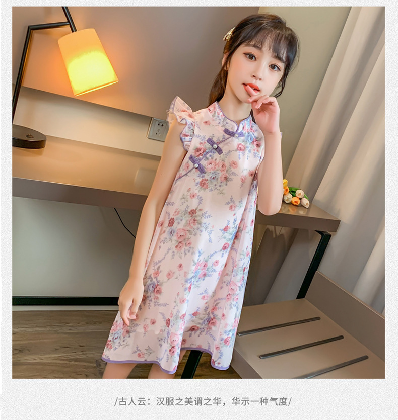 2021 Summer New Girl Princess Dress Medium and Big Children Doll Collar Chiffon Dress Internet Celebrity Summer Dress