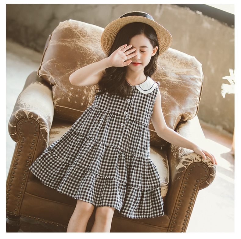 2021 Summer New Girl Princess Dress Medium and Big Children Doll Collar Chiffon Dress Internet Celebrity Summer Dress