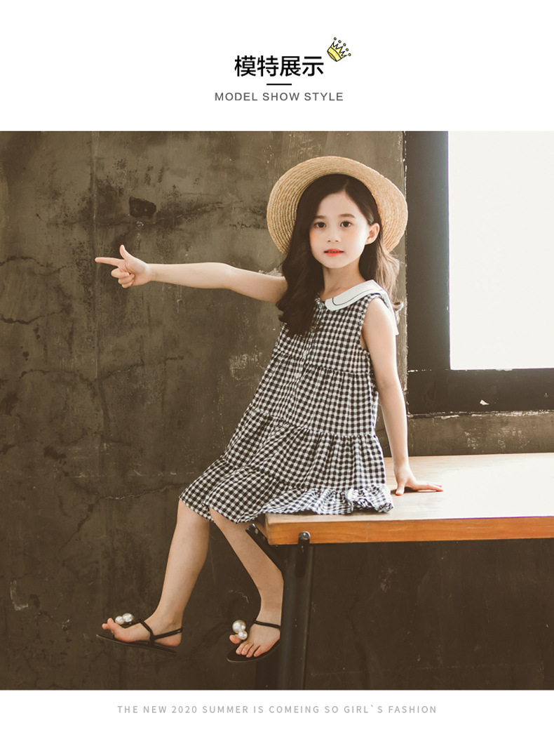 2021 Summer New Girl Princess Dress Medium and Big Children Doll Collar Chiffon Dress Internet Celebrity Summer Dress